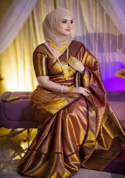 প্রিমিয়াম কাঞ্চিপুরম শাড়ি - Code-06