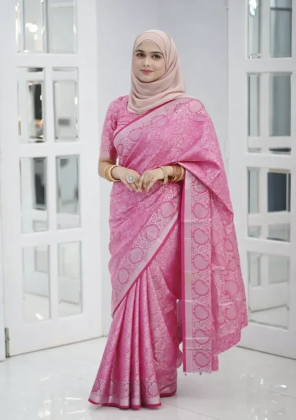 প্রিমিয়াম কাঁঞ্চি কাতান শাড়ি – Code-8