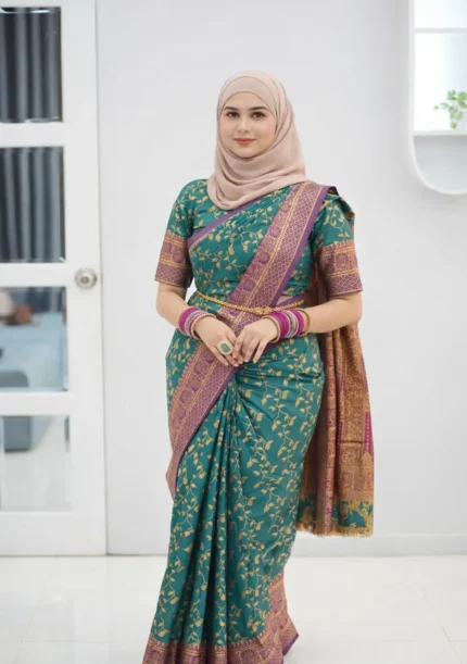 প্রিমিয়াম কাঁঞ্চি কাতান শাড়ি - Code-01